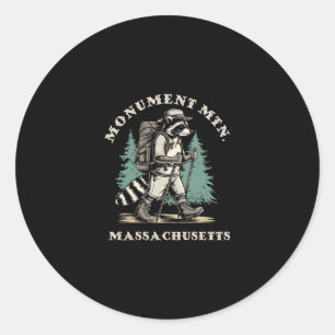 Monument Mountain Machusetts Hiking Trail Raccoon Classic Round Sticker
