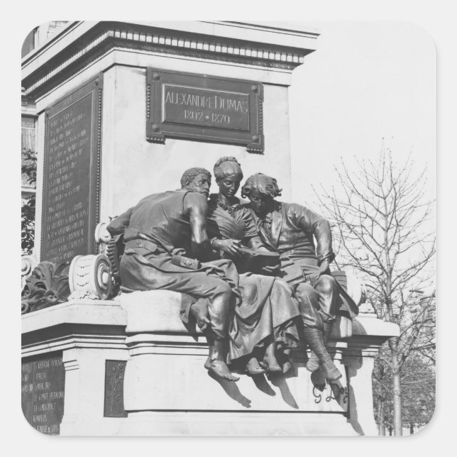 Monument to Alexandre Dumas Pere Square Sticker (Front)