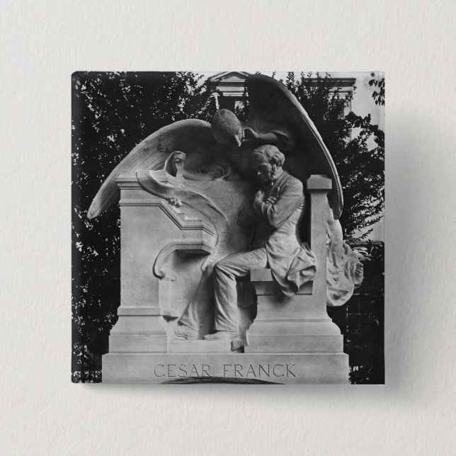 Monument to Cesar Franck 15 Cm Square Badge (Front)