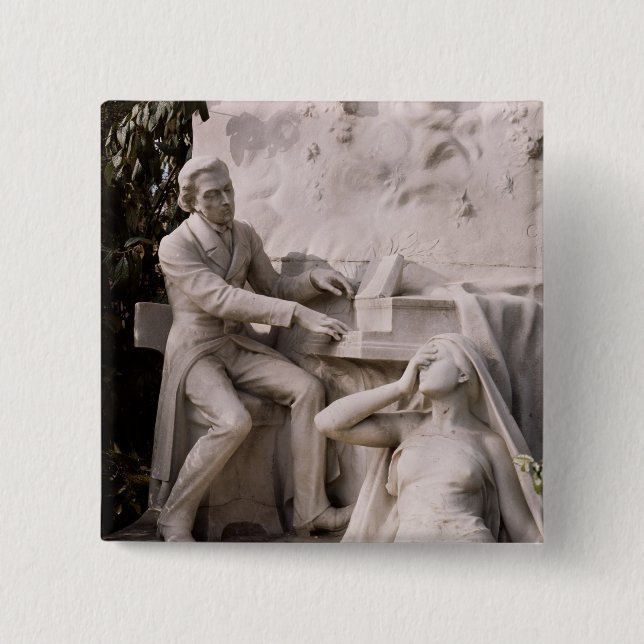 Monument to Frederic Chopin 15 Cm Square Badge (Front)