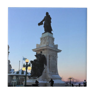 Monument to Samuel De Champlain, Quebec, Canada Ceramic Tile