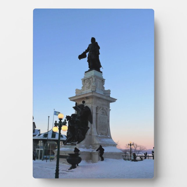 Monument to Samuel De Champlain, Quebec, Canada Plaque (Front)