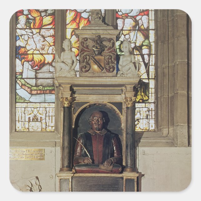 Monument to William Shakespeare  c.1616-23 Square Sticker (Front)