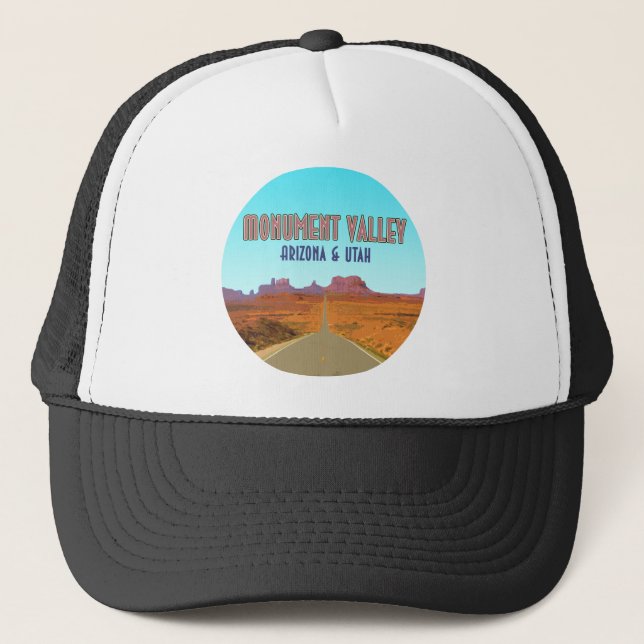 Monument Valley Arizona Utah Vintage Trucker Hat (Front)