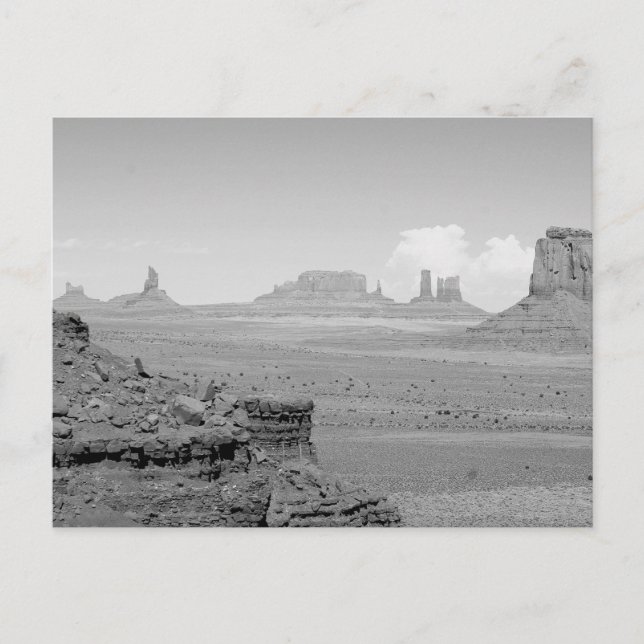 Monument Valley (black and white) 2 Postcard (Front)