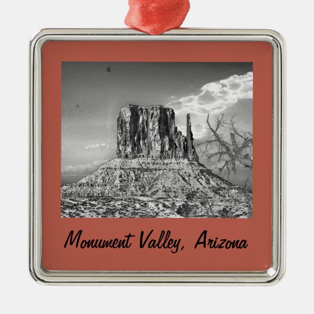 Monument Valley Christmas Arch Framed Metal Ornament (Front)