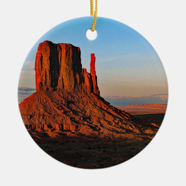Monument Valley Christmas Ceramic Ornament (Front)
