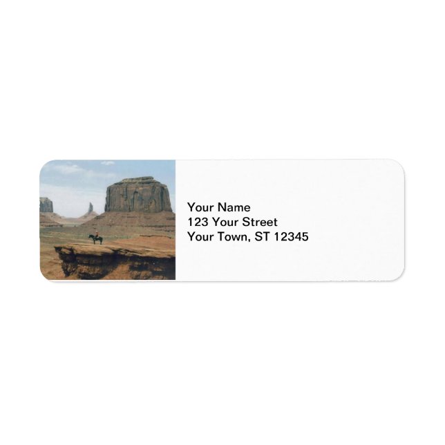 Monument Valley Cowboy Return Address Label (Front)