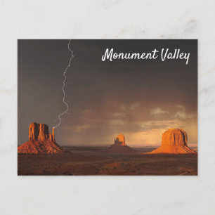 Monument Valley Lightning Strike Arizona Postcard