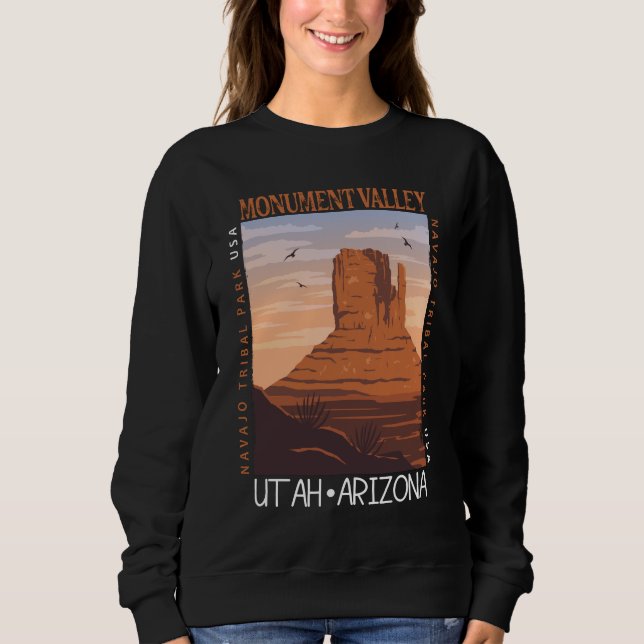 Monument Valley Navajo Tribal Park Distressed  Sweatshirt (Front)