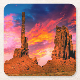 Monument valley photo square paper coaster