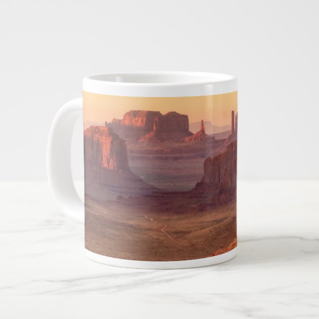 Monument valley scenic, Arizona Large Coffee Mug (Front Left)