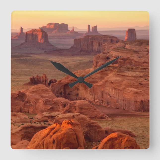 Monument valley scenic, Arizona Square Wall Clock (Front)