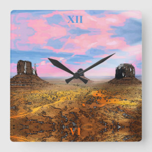 Monument Valley Square Wall Clock