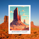 Monument Valley, USA: Travel Vintage  Postcard<br><div class="desc">Experience the breathtaking beauty of Monument Valley with this vintage postcard capturing its iconic red sandstone buttes and vast desert landscapes. Located on the Arizona-Utah border, Monument Valley is a symbol of the American Southwest's untamed beauty, featured in countless films and beloved by travelers. With its retro design, this postcard...</div>