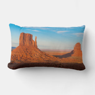 Monument Valley Utah desert mittens in panoramic Lumbar Cushion