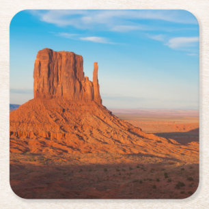 Monument Valley Utah desert mittens in panoramic Square Paper Coaster