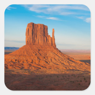 Monument Valley Utah desert mittens in panoramic Square Sticker