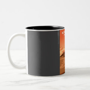 Monument Valley Vintage Minimal Retro Travel Poste Two-Tone Coffee Mug