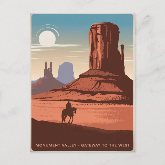 Monument Valley Vintage Postcard (Front)