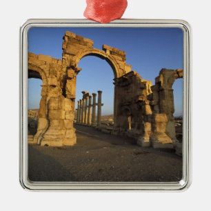 Monumental Arch, Palmyra, Homs, Syria Metal Ornament
