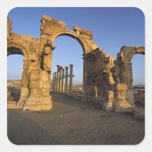 Monumental Arch, Palmyra, Homs, Syria Square Sticker