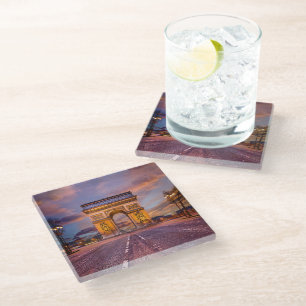 Monuments   Arc de Triomphe, Paris France Glass Coaster