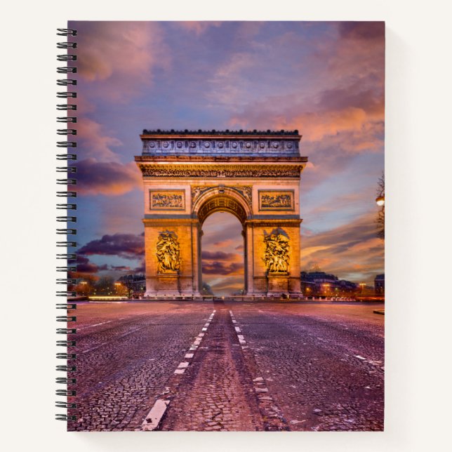 Monuments | Arc de Triomphe, Paris France Notebook (Front)