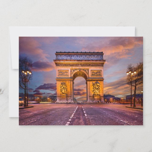 Monuments | Arc de Triomphe, Paris France Thank You Card (Front)