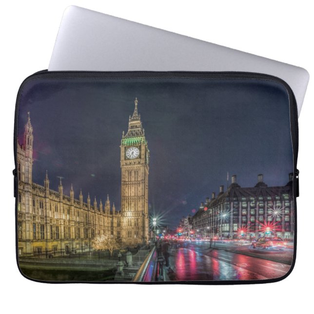 Monuments | Big Ben at Night Laptop Sleeve (Front)