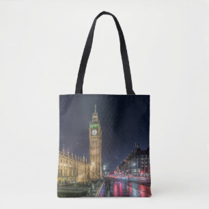 Monuments Big Ben at Night Tote Bag