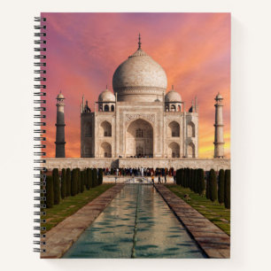 Monuments Colorful View of the Taj Mahal Notebook