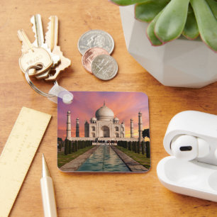 Monuments   Colourful View of the Taj Mahal Key Ring