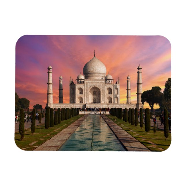 Monuments | Colourful View of the Taj Mahal Magnet (Horizontal)