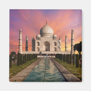 Monuments   Colourful View of the Taj Mahal Magnet