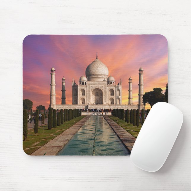 Monuments | Colourful View of the Taj Mahal Mouse Pad (With Mouse)