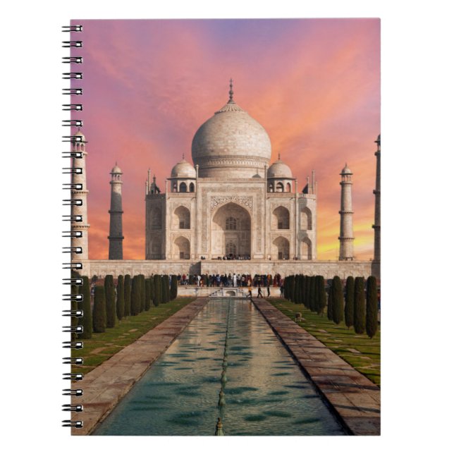 Monuments | Colourful View of the Taj Mahal Notebook (Front)