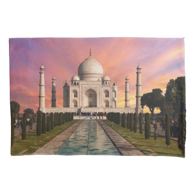 Monuments | Colourful View of the Taj Mahal Pillowcase (Front)