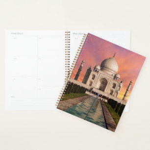 Monuments Colourful View of the Taj Mahal Planner