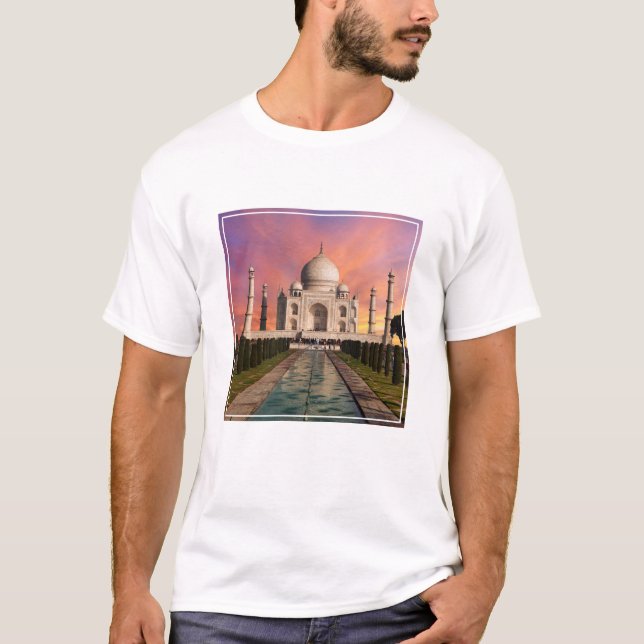 Monuments | Colourful View of the Taj Mahal T-Shirt (Front)