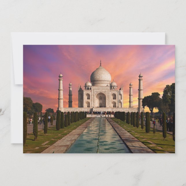 Monuments | Colourful View of the Taj Mahal Thank You Card (Front)