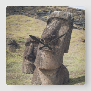 Monuments Easter Island, Chile Square Wall Clock
