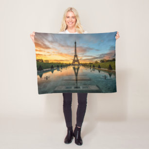 Monuments   Eiffel Tower Sunrise Fleece Blanket