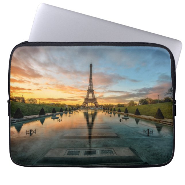 Monuments | Eiffel Tower Sunrise Laptop Sleeve (Front)