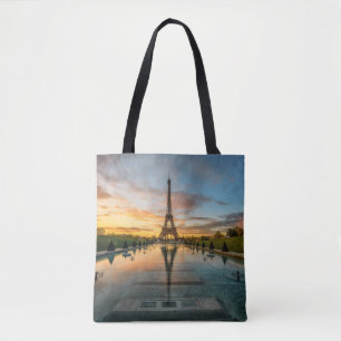 Monuments Eiffel Tower Sunrise Tote Bag