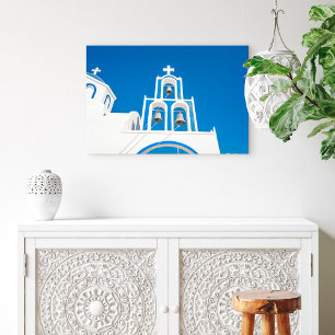 Monuments Greek Blue Dome Church Canvas Print