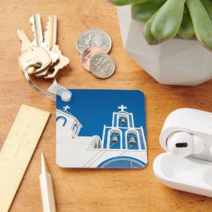 Monuments   Greek Blue Dome Church Key Ring
