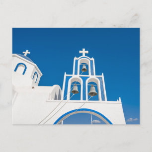 Monuments Greek Blue Dome Church Postcard