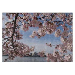 Monuments Jefferson Memorial Cherry Blossoms Cutting Board