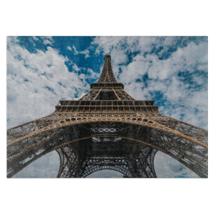 Monuments Looking Up at the Eiffel Tower Cutting Board